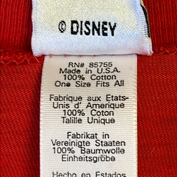 VTG 90’s Disney Store Mickey Mouse Sleep T-Shirt Red Cotton Single Stitch USA OS - Picture 3 of 16